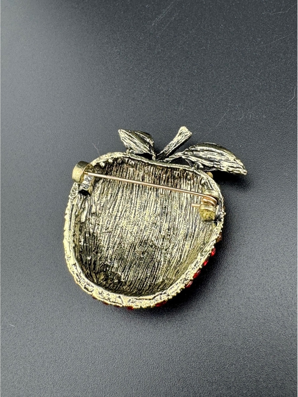 Colorful Apple-Shaped Rhinestone Brooch Pin - Picture 5 of 5